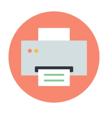 Yazıcı renkli vektör simgesi