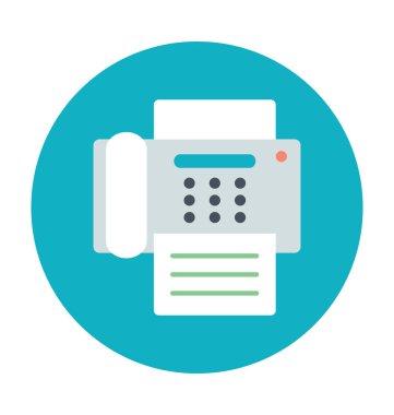 Faks makinesi renkli vektör simgesi