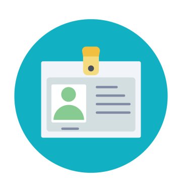 Kimlik kartı renkli vektör simgesi