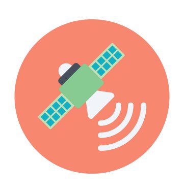 Uydu renkli vektör simgesi