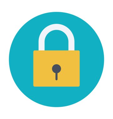 kilit renkli vektör simgesi