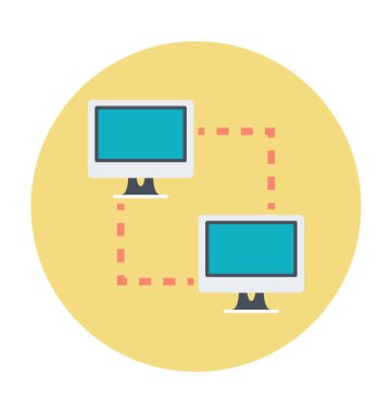 Veri paylaşımı renkli vektör simgesi