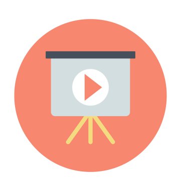 Projeksiyon ekran renkli vektör simgesi