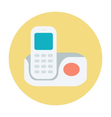 Telsiz telefon renkli vektör simgesi