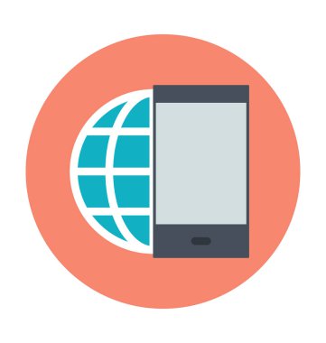 Mobil Internet renkli vektör simgesi
