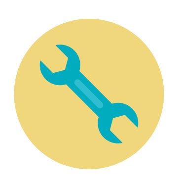 İngiliz anahtarı renkli vektör simgesi