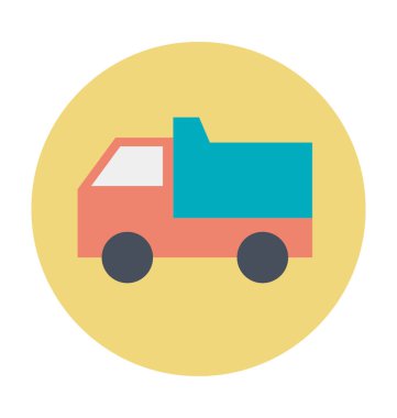 Damperli kamyon renkli vektör simgesi 