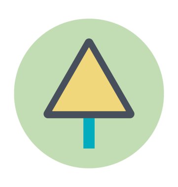 Üçgen yol işareti renkli vektör simgesi 