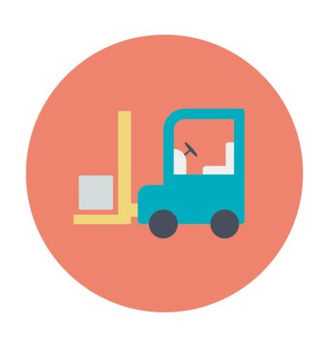 Forklift kamyon renkli vektör simgesi 