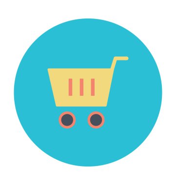 Alışveriş arabası renkli vektör simgesi