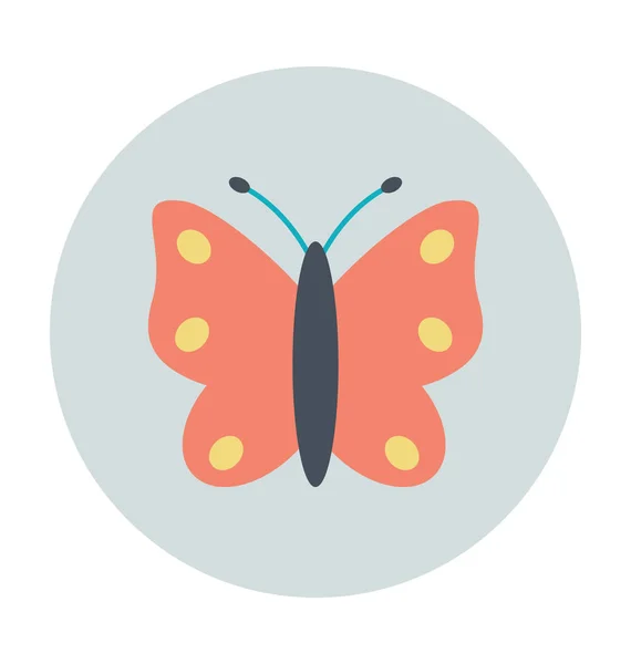 Mariposa Icono Vector Color — Vector de stock