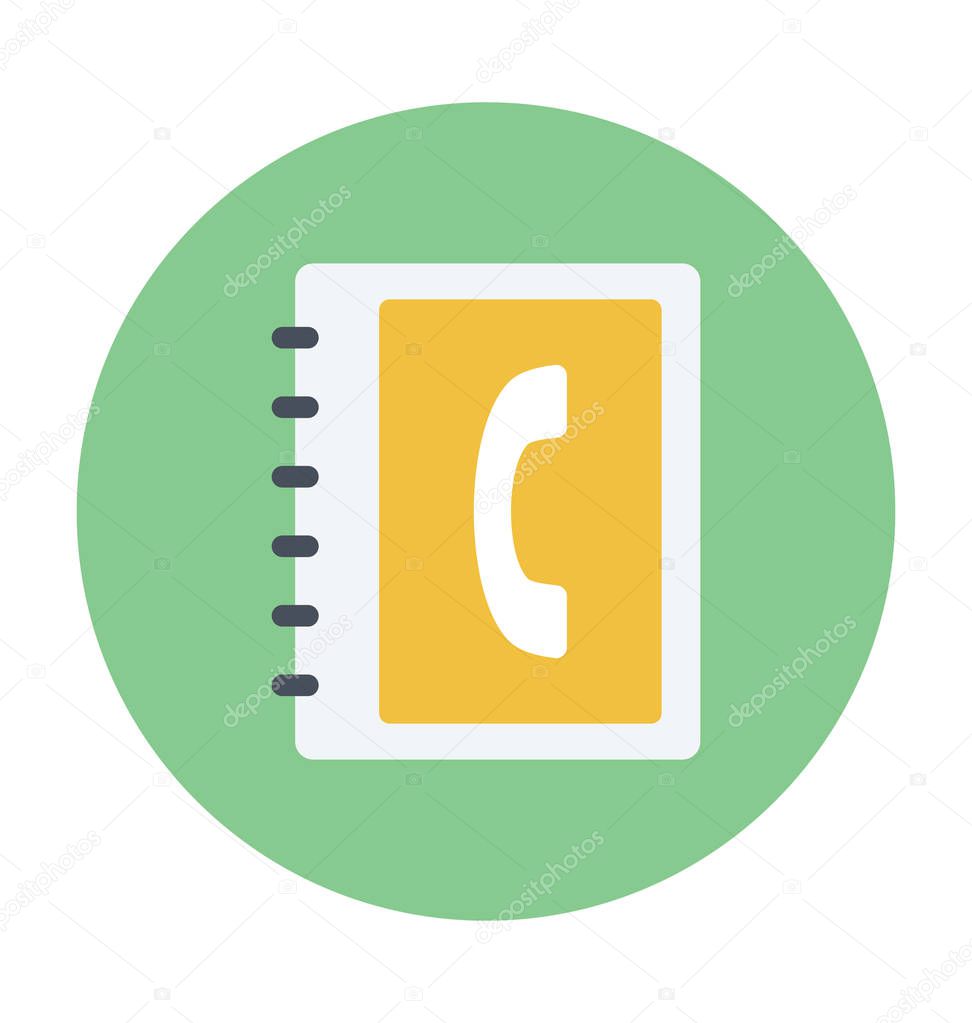 Iconos de colores con símbolo de agenda telefónica Stock Illustration
