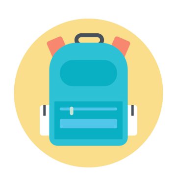 Sırt çantası renkli vektör simgesi