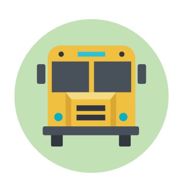 Otobüs renkli vektör simgesi