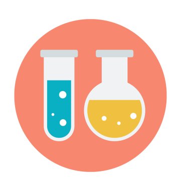 Laboratuvar şişesi renkli vektör simgesi