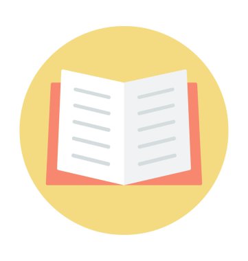 Açık kitap renkli vektör simgesi