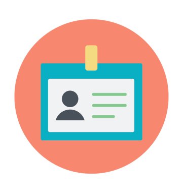 Kimlik kartı renkli vektör simgesi