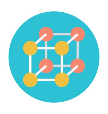 Molekül renkli vektör simgesi