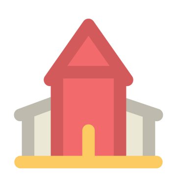 Müze binası kalın vektör simgesi