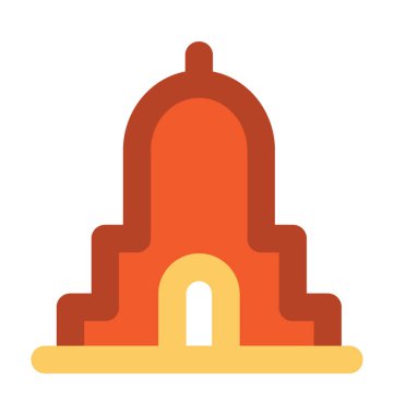 Tapınak kalın vektör simgesi