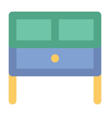 Resepsiyon çekmeceler kalın vektör simgesi