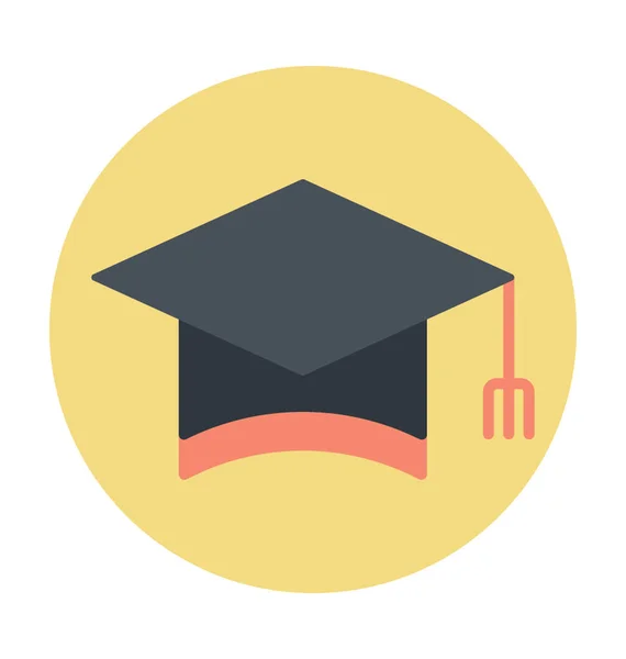 Mortarboard Colored Vector Icon — Stock Vector