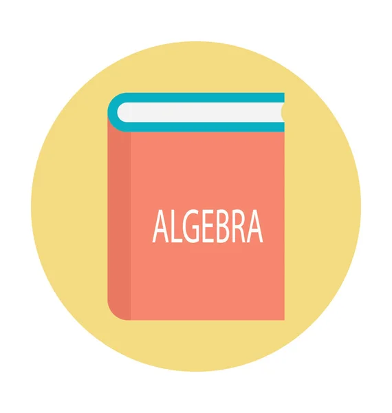 Icona Vettoriale Colorata Del Libro Algebra — Vettoriale Stock