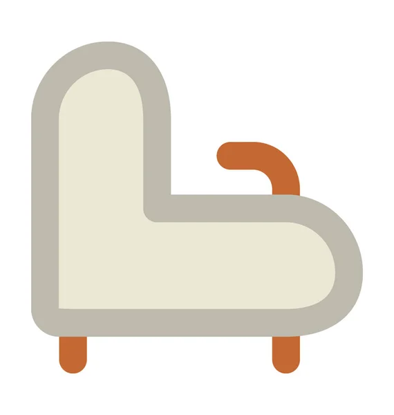 Sofa Fett Linie Vektor Symbol — Stockvektor