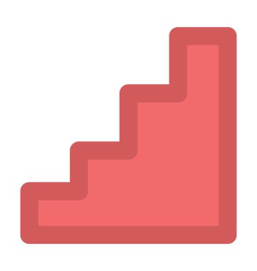 Merdiven kalın satır vektör simgesi