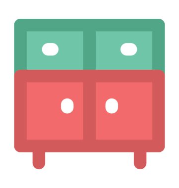 Almirah kalın satır vektör simgesi