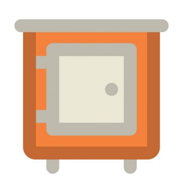 Kabine kalın satır vektör simgesi