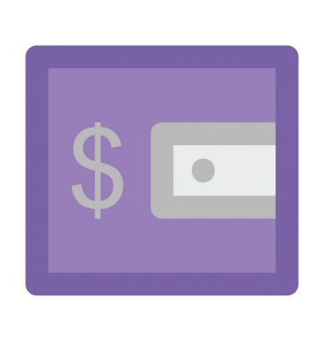 M-cüzdan kalın vektör simgesi