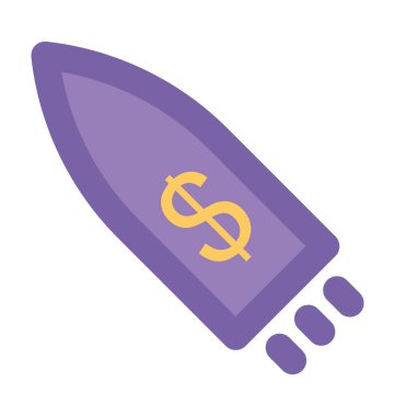 Roket kalın vektör simgesi