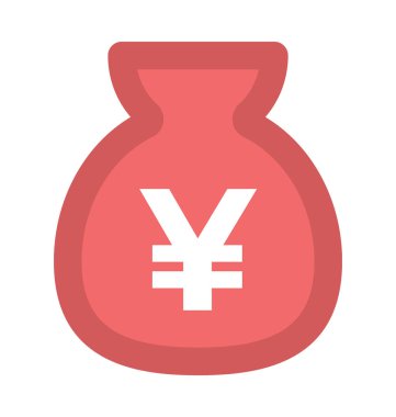 Yen çuval kalın vektör simgesi