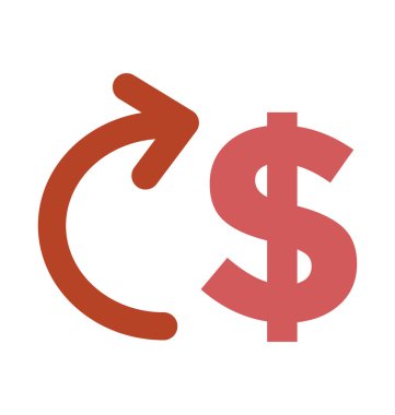 Para birimi değeri kalın vektör simgesi