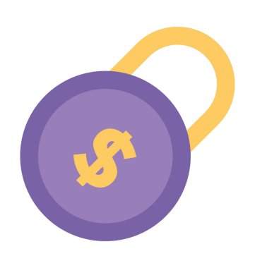 Para birimi kilit kalın vektör simgesi