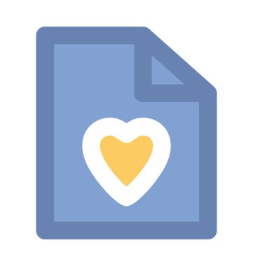 Aşk mektubu kalın vektör simgesi