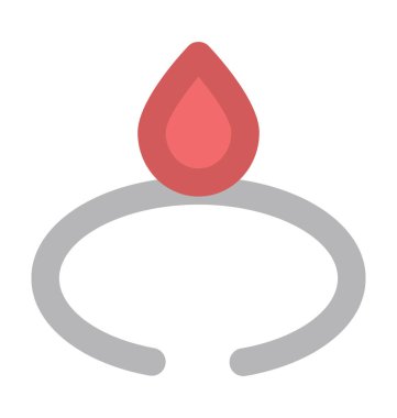 Elmas yüzük kalın vektör simgesi