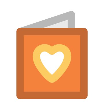 Sevgililer günü kartı kalın vektör simgesi