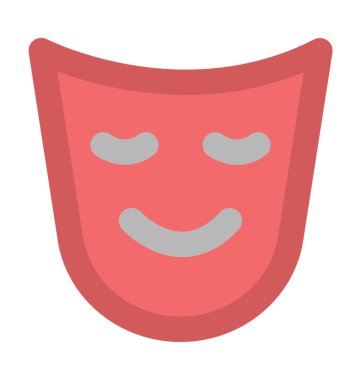 Tiyatro maskesi kalın vektör simgesi