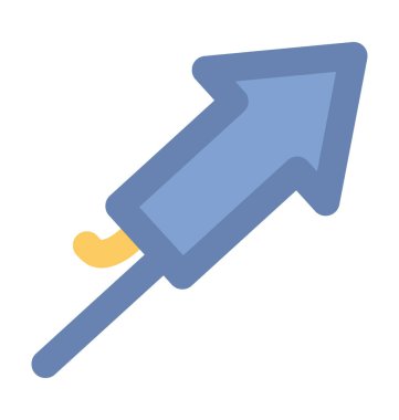 Havai fişek roket kalın vektör simgesi