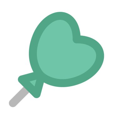 Kalp balon kalın vektör simgesi