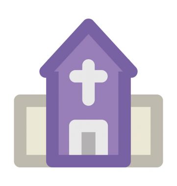 Kilise kalın vektör simgesi