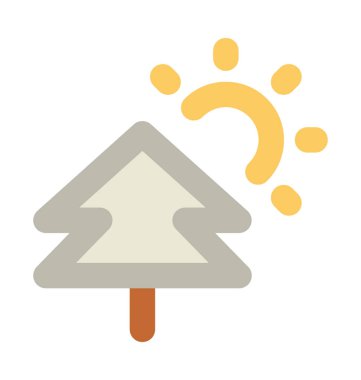 Güneşli bir gün kalın vektör simgesi