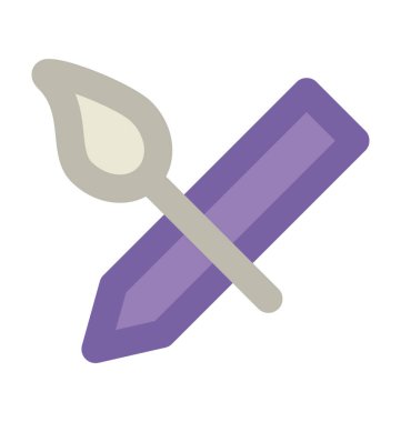 Fırça ve kurşun kalem kalın vektör simgesi