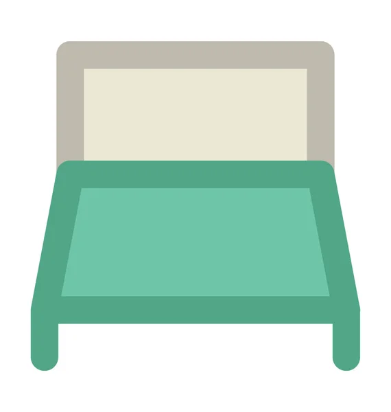 Cama Negrita Línea Vectorial Icono — Vector de stock