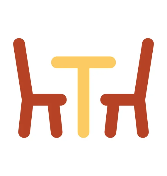 ダイニング テーブルの太字の行ベクトルのアイコン — ストックベクタ