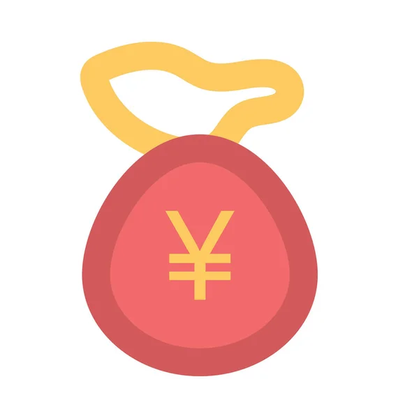 Yen Sack Audaz Icono Del Vector — Vector de stock