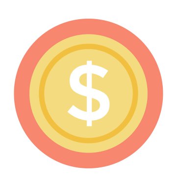 Dolar işareti renkli vektör simgesi 