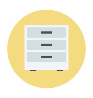 Göğüs çekmece renkli vektör simgesi 